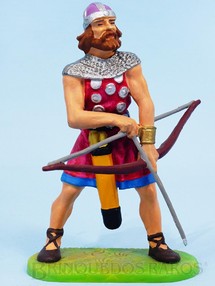 1. Brinquedos antigos - Elastolin - Guerreiro Gaulês com Arco e Flexa pintura original Década de 1990
