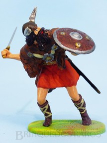 1. Brinquedos antigos - Elastolin - Guerreiro Gaulês com Espada e Escudo Figura Modificada Década de 1990