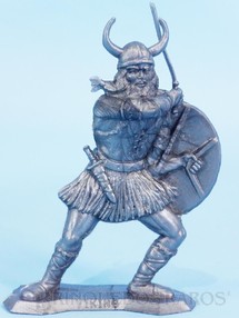 Brinquedos Antigos - Sem identificação - Guerreiro Viking de plástico prateado brinde Sucrilhos Kelloggs Década de 1970
