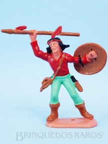 Brinquedos Antigos - Casablanca e Gulliver - Índio de pé com lança e escudo Série Atlantic Ano 1986