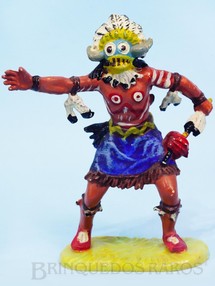 1. Brinquedos antigos - Elastolin - Índio Feiticeiro Figura Matriz do Feiticeiro da Tribo Índio Bruxo Casablanca numerado 136 Década de 1990




