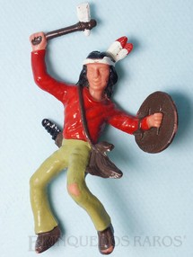 1. Brinquedos antigos - Casablanca e Gulliver - Índio montado a cavalo com machado e escudo Ano 1986  