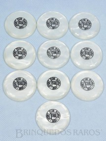 Brinquedos Antigos - Santa Maria - Jogo de Futebol de Botão perolado com o time do Sport Club Bahia Série Bolacril Completo Falta o Goleiro Década de 1970