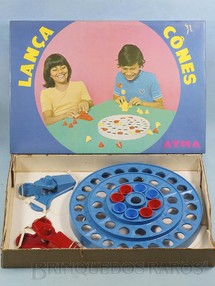 1. Brinquedos antigos - Atma - Jogo Lança Cones Faltam 2 cones de cada cor Década de 1970
