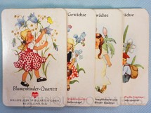 1. Brinquedos antigos - Joker Bielefelder - Jogo Quarteto Blumenkinder Quartett Crianças e Flores completo com 6 grupos