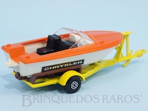 1. Brinquedos antigos - Matchbox - Lancha Powerboat and Trailer Série King Size Falta o motor de popa Década de 1970  