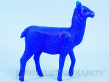 1. Brinquedos antigos - Casablanca e Gulliver - Lhama de plástico azul escuro Série Zoológico Década de 1970