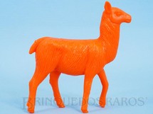 Brinquedos Antigos - Casablanca e Gulliver - Lhama de plástico laranja Série Zoológico década de 1970