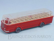 1. Brinquedos antigos - Wiking - Ônibus Bussing vermelho com teto transparente Década de 1950