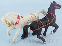 1. Brinquedos antigos - Casablanca e Gulliver - Par de Cavalos com furo lateral para Carroças Gulliver Década de 1970