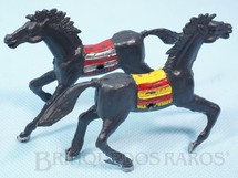 1. Brinquedos antigos - Casablanca e Gulliver - Par de Cavalos índio pretos com furo lateral para Carroças