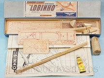 1. Brinquedos antigos - Aero-Brás - Planador Elegante Lobinho Ótimo Voador de madeira balsa entelada com 78,00 cm de envergadura 100% completo perfeito estado Década de 1960