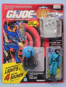 Brinquedos Antigos - Hasbro - Psyche Out completo Blister lacrado Série Eletronic Super Sonic Fighters Ano 1990