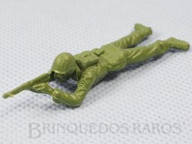 1. Brinquedos antigos - M.P.C. - Soldado americano deitado atirando com Fuzil Figura Matriz de soldado do Brinde Toddy Década de 1960
