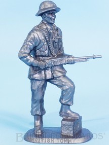 Brinquedos Antigos - Sem identificação - Soldado Britânico Tommy de plástico prateado brinde Sucrilhos Kelloggs Década de 1970