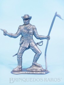 Brinquedos Antigos - Sem identificação - Soldado da Sétima Cavalaria de plástico prateado brinde Sucrilhos Kelloggs Década de 1970