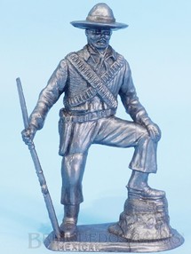 Brinquedos Antigos - Sem identificação - Soldado Mexicano de plástico prateado brinde Sucrilhos Kelloggs Década de 1970