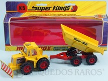 1. Brinquedos antigos - Matchbox - Trator Muir-Hill Tractor and Trailer Série Super Kings Década de 1970