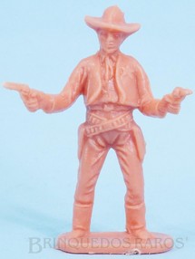 Brinquedos Antigos - BUM - Xerife de pé com dois revolveres Semelhante a Figura Gulliver Década de 1990