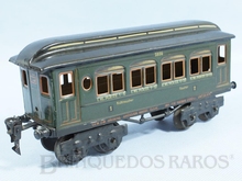 Brinquedo antigo Marklin Carro de Passageiros Primeira e Segunda Classe fumantes e não fumantes número 1886 Ano 1889 até 1927 litografado Comprimento 20,00 cm