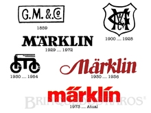 Brinquedo antigo Marklin Logotipos desde a fundação em 1859 até hoje