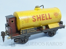 Brinquedo antigo Marklin Vagão Tanque Shell com Cabine de freio Ano 1933 a 1942 Número 1774 Caixa Original Comprimento 20,00 cm