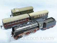 Brinquedo antigo Marklin Conjunto com Locomotiva e três Carros de Passageiros Ano 1939 Comprimento 115,00 cm