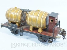 Brinquedo antigo Marklin Vagão Barril Transporte de Vinho com Cabine de freio Número 1776 Ano 1920 Comprimento 20,00 cm