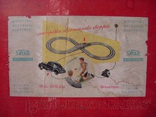 Brinquedos antigos -  - Rótulo da Caixa do autorama Autopista fabricado pela Safar Itália em 1948