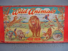 Brinquedos antigos -  - Rótulo da Caixa de Animais Selvagens fabricado pela Crescent Inglaterra na década de 1940