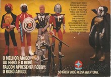 Brinquedos antigos -  - Propaganda de pagina inteira na revista Turma da Monica, de 1980, onde a Estrela dá destaque ao novo aliado do Falcon; o robot Roboy.