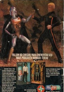 Brinquedos antigos -  - Propaganda de página inteira na revista Turma da Mônica, de 1980, onde a Estrela apresenta Torak, o inimigo do Falcon