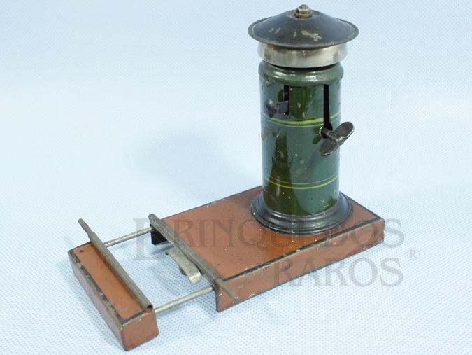 Brinquedo antigo Marklin Sino de Linha com acionamento manual e mecânico pelo peso da Locomotiva Motor a corda Número 2259 Ano 1932 a 1936 Altura 12,00 cm