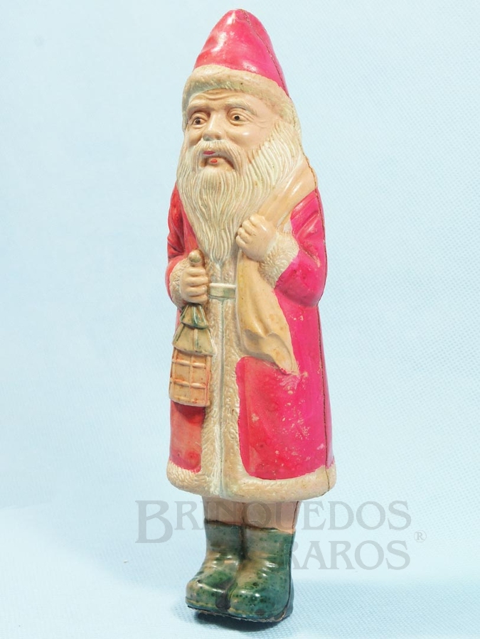 Brinquedo antigo Papai Noel com feições orientais 23,00 cm de altura Santa Claus Década de 1930