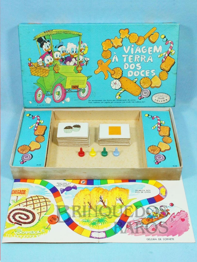 Brinquedo antigo Jogo Viagem à Terra dos Doces Walt Disney Década de 1960 Brinquedo antigo Jogo Viagem à Terra dos Doces Walt Disney Década de 1960