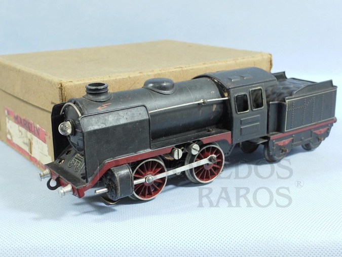 Brinquedo antigo Marklin Locomotiva a Vapor rodagem B Ferrovia Alemã número R66/12900 Caixa Original alimentação 20 Volts com Transformador ano 1931 até 1942 Comprimento 29,00 cm