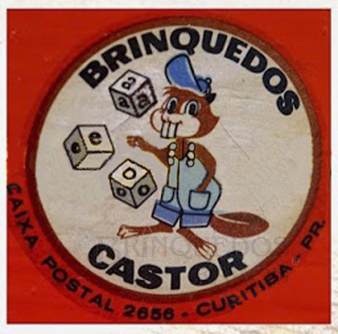 Brinquedo antigo Logotipo Castor Indústria de Brinquedos de madeira Década de 1960