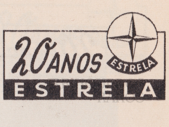 Brinquedo antigo Estrela Logotipo comemorativo dos 20 anos da fábrica Ano 1957 
