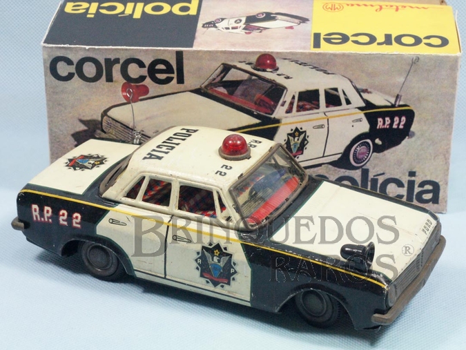 Brinquedo antigo Ford Corcel I com 22,00 cm de comprimento Versão Polícia Década de 1970