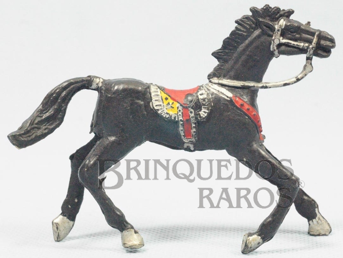Brinquedo antigo Cavalo de Cowboy preto Distribuído pela Trol e pela Viocena Década de 1970