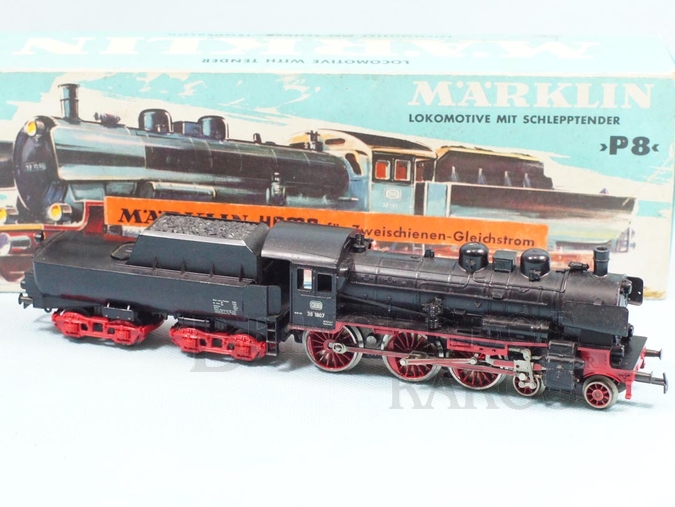 Brinquedo antigo Marklin Hamo Corrente Contínua Locomotiva a Vapor Classe BR 38 Rodagem 2`C Ferrovia Alemã Número 8398 Classificação Koll