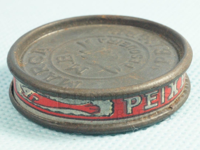 Brinquedo antigo Lata de Goibada Peixe com 4,50 cm de diamêtro Brinde da Década de 1950