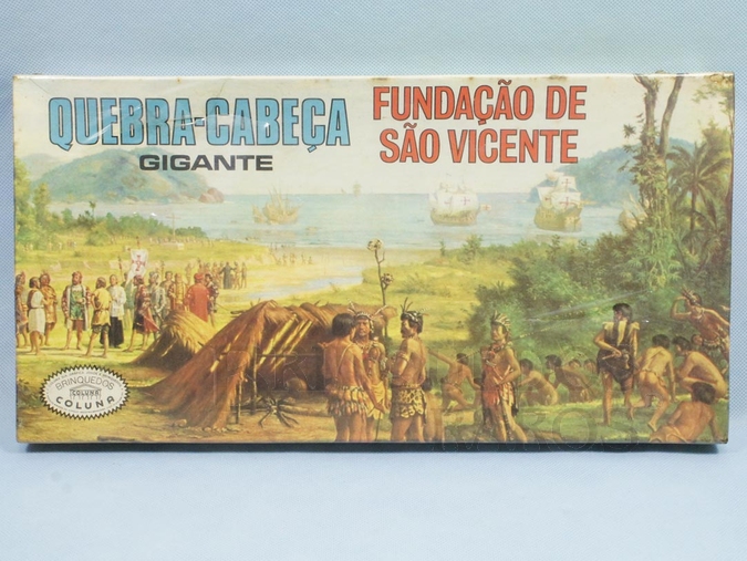 Brinquedo antigo Quebra Cabeça Gigante Fundação de São Vicente caixa lacrada Década de 1960