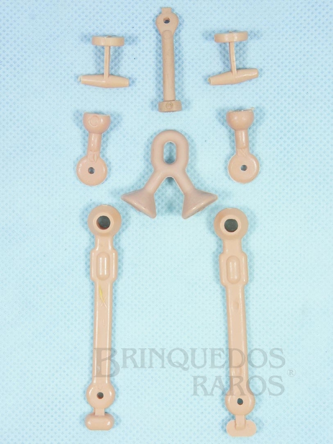 Brinquedo antigo Conjunto completo com 8 juntas do corpo do Boneco Falcon Item não operacional apenas para coleção