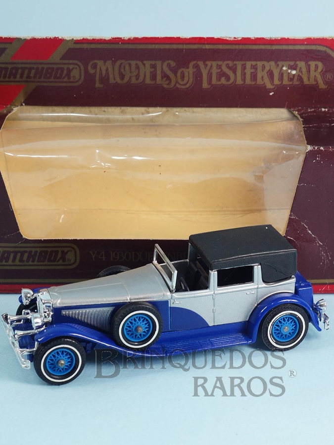 Brinquedo antigo 1930 Model J Duesenberg Yesteryear azul Década de 1970