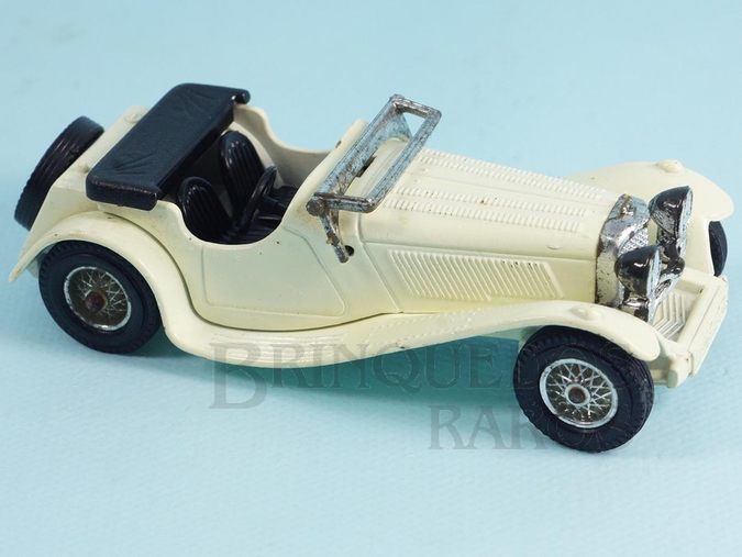 Brinquedo antigo 1938 Jaguar SS 100 Yesteryear branco Década de 1970