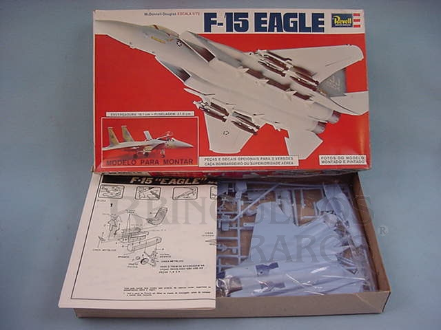 Brinquedo antigo Avião F-15 Eagle Caixa mole Década de 1980