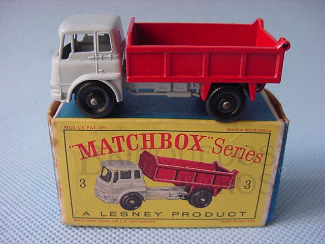 Brinquedo antigo Bedford Tipper Truck Black Plastic Regular Wheels