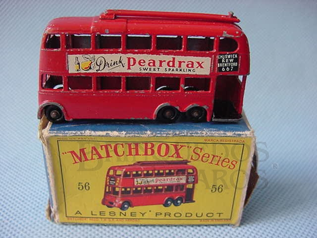 Brinquedo antigo London Trolley Bus black plastic Regular Wheels