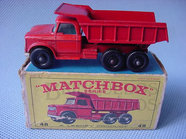 Brinquedo antigo Dodge Dumper truck black plastic Regular Wheels